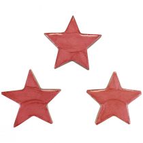 Artikel Trästjärndekoration Juldekoration stjärnor rosa glans Ø5cm 8 st