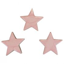 Artikel Trästjärnor dekorationsstjärnor Juldekoration rosa glans Ø5cm 8 st