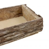 Artikel Träbricka med trädbark dekorativ bricka naturlig 40×15×5cm 3st