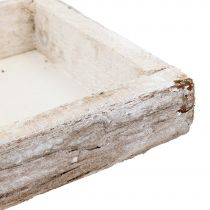 Artikel Träbricka med bark naturvitmålad 59×20cm 2st