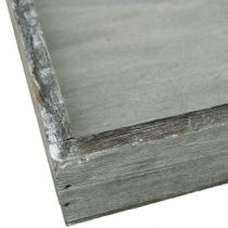 Artikel Bricka trä fyrkantig grå, vitkalkad dekorativ bricka 19×19cm 2 st