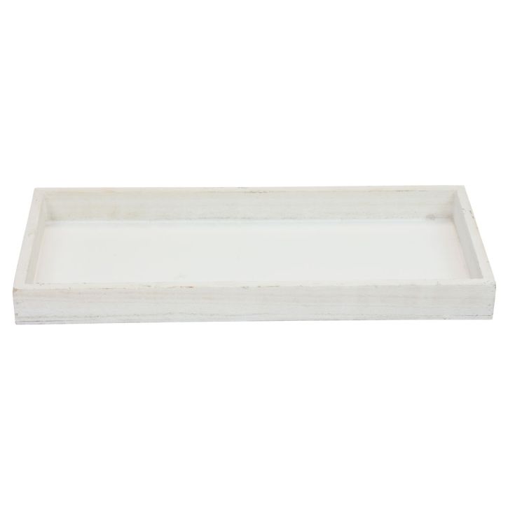 Artikel Träbricka vit dekorativ bricka shabby chic trä 35×15×3cm