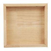 Träbricka dekorativ bricka trä fyrkantig natur 25×25×3,5cm