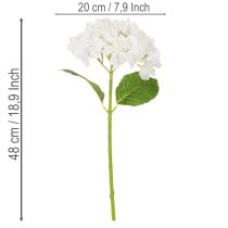 Artikel Konstgjord hortensia med lång stjälk för dekoration, 48 cm