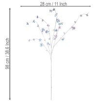 Artikel Konstgjord, delikat blommande gren med skimrande blommor, 98 cm