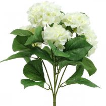 Artikel Hortensia konstgjorda vita sidenblommor bukett sommardekoration 42cm