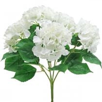 Artikel Deco bukett hortensia vita konstgjorda blommor 5 blommor 48cm