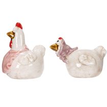 Artikel Keramiska kycklingfigurer för vardagsrummet, söt påskbordsdekoration för hemmet, 11 cm, 2 stycken