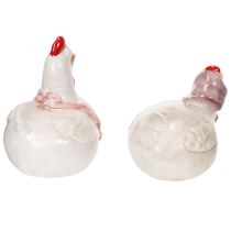 Artikel Keramiska kycklingfigurer för vardagsrummet, söt påskbordsdekoration för hemmet, 11 cm, 2 stycken