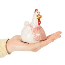 Artikel Keramiska kycklingfigurer för vardagsrummet, söt påskbordsdekoration för hemmet, 11 cm, 2 stycken