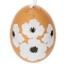 Artikel Påskäggshängande dekoration, vår, påsk, riktiga hönsägg, naturliga, 6 cm, 6 stycken