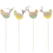 Artikel Kycklingpinnar i påskdesign för glad vårdekoration, 7 cm, 12 stycken