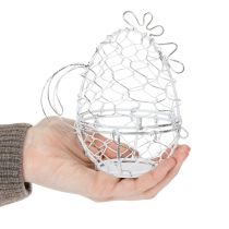 Artikel Trådkorg formad som en kyckling för påskägg. Charmigt tillskott till påskdekorationerna. 14 cm