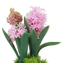 Artikel Hyacint konstgjord i kruka gul rosa blå H23cm 3st