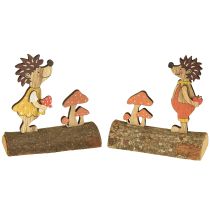 Artikel Igelkott med svamp höstfigur träig igelkott gul/orange H11cm set om 6