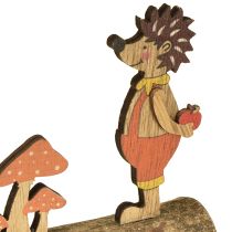 Artikel Igelkott med svamp höstfigur träig igelkott gul/orange H11cm set om 6