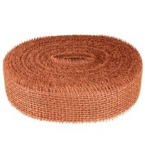 Artikel Juteband, rödorange, nätband, jute, ekologisk, terrakotta, 5 cm brett, 40 m långt