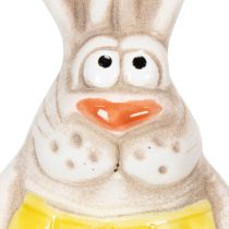 Artikel Påskharefigurer, handmålade keramikdekorationer, rolig design för påskdekoration, 11 cm, 4 stycken