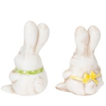 Artikel Påskharefigurer, handmålade keramikdekorationer, rolig design för påskdekoration, 11 cm, 4 stycken