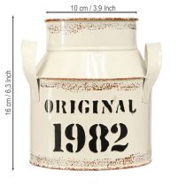 Artikel Dekorativ metallkanna “Original 1982” Krämfärgad rostfärgad H16cm 2 st