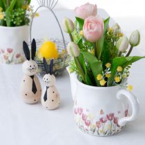 Artikel Keramisk kanna med blommotiv för våriga accenter i vardagsrummet 20 cm