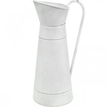 Dekorkanna metall metallkanna rustik vit Ø16,5cm H 41cm