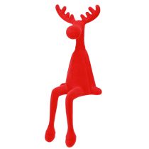 Artikel Kantpall Älgdekoration Jul Flockad 31cm Röd 3 st