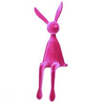 Artikel Kantpall Kanin flockad sittande påskhare Rosa – 2:a val – 56cm