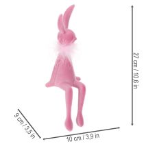 Artikel Påskharefigur med fjäderboa, hyllställ, dekorativ påskfigur, 27 cm, 2 stycken