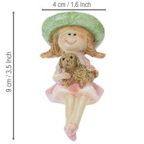 Artikel Hyllställ Leende flicka med hund Ø4,5 cm H9,5 cm