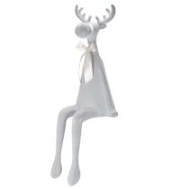 Artikel Dekorativ flockad älgfigur med rosett, hyllställ, 80 cm