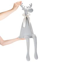 Artikel Dekorativ flockad älgfigur med rosett, hyllställ, 80 cm