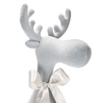 Artikel Dekorativ flockad älgfigur med rosett, hyllställ, 80 cm
