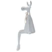 Artikel Dekorativ flockad älgfigur med rosett, hyllställ, 80 cm