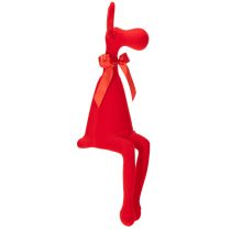 Artikel Dekorativ älgfigur med rosett, sittande, flockad hylla, 54 cm