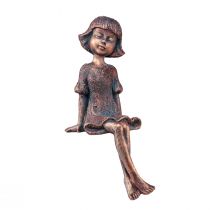 Kantsits trädgårdsfigur sittande tjej brons 52cm