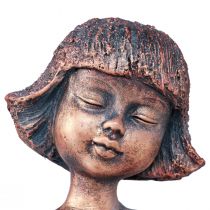 Artikel Kantsits trädgårdsfigur sittande tjej brons 52cm