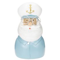Artikel Kaptenfigur, maritim dekoration med glasögon och hatt, 16 cm