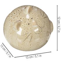 Artikel Dekorativ kattfigur i keramik, rund design för vardagsrum eller sovrum, 13 cm, 2 stycken