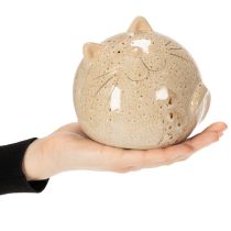 Artikel Dekorativ kattfigur i keramik, rund design för vardagsrum eller sovrum, 13 cm