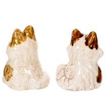 Artikel Dekorativa kattfigurer i keramik, roliga djurfigurer för vardagsrumsdekoration, 8 cm, 4 stycken