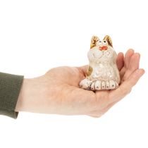 Artikel Dekorativa kattfigurer i keramik, roliga djurfigurer för vardagsrumsdekoration, 8 cm, 4 stycken