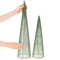 Artikel Metallkottar, gröna, för blomsterarrangemang, 62 cm, 2 stycken
