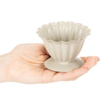 Artikel Skål, bägare, blomfoder, krämfärgad dekoration, 9 cm