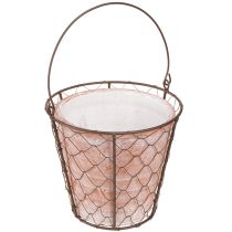 Artikel Keramisk blomkruka handtag metall brun Ø18cm