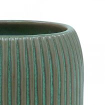 Keramikvas med spår Keramikvas ljusgrön Ø13cm H20cm