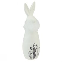 Artikel Keramisk kanin vita kaniner dekorativa fjädrar blommor Ø6cm H20.5cm