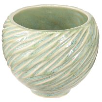 Artikel Keramiska skålar i grön spiraldesign Ø9cm H7cm 4st