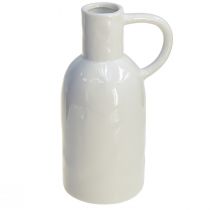 Artikel Keramikvas vit för torr dekorationsvas med handtag Ø9cm H21cm