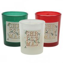 Doftljus i glas presentset Julljus 7cm 3st